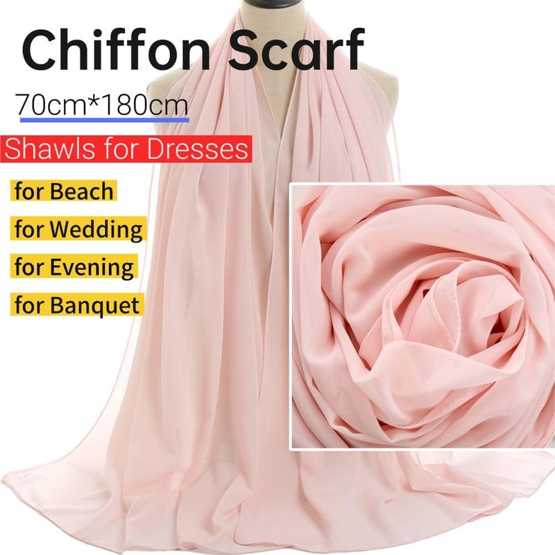 Harewom Chiffon Hijab for Women Sheer Shawl and Wraps for Wedding Bridal Scarves Summer Lightweight Sun-proof Scarf - Image 2
